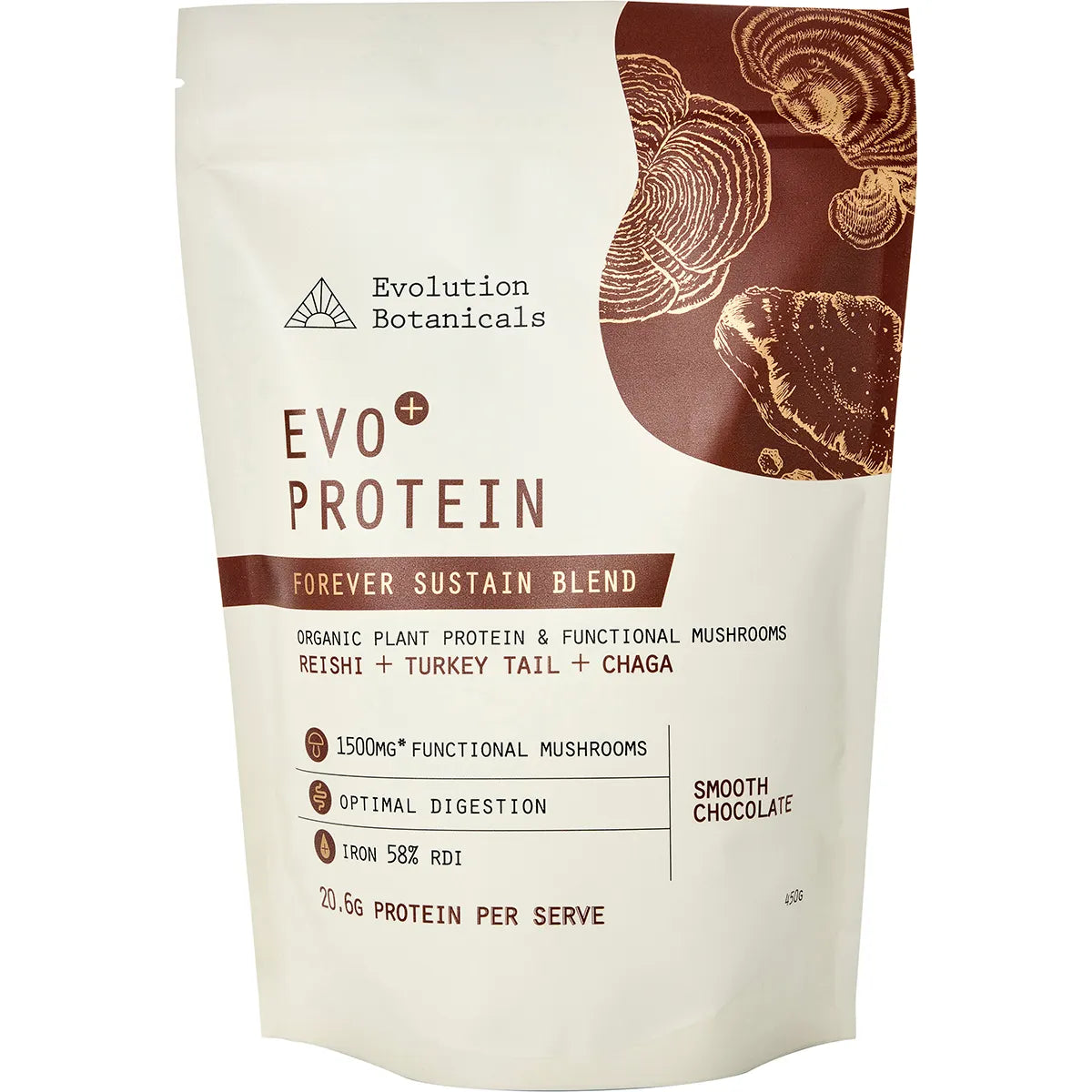 EVOLUTION BOTANICALS EVO Protein Forever Sustain Blend Smooth Chocolate 450g EVOLUTION BOTANICALS