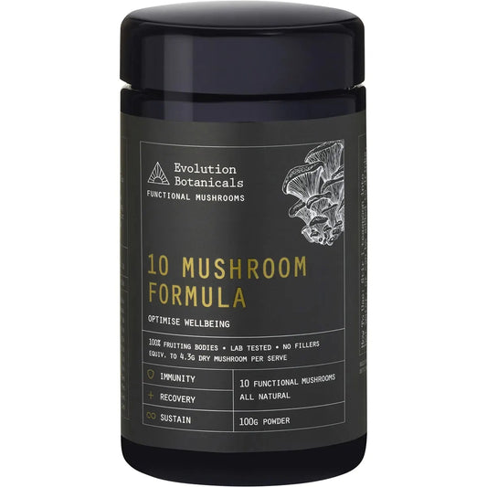 EVOLUTION BOTANICALS 10 Mushroom Formula Optimise Wellbeing 100g EVOLUTION BOTANICALS