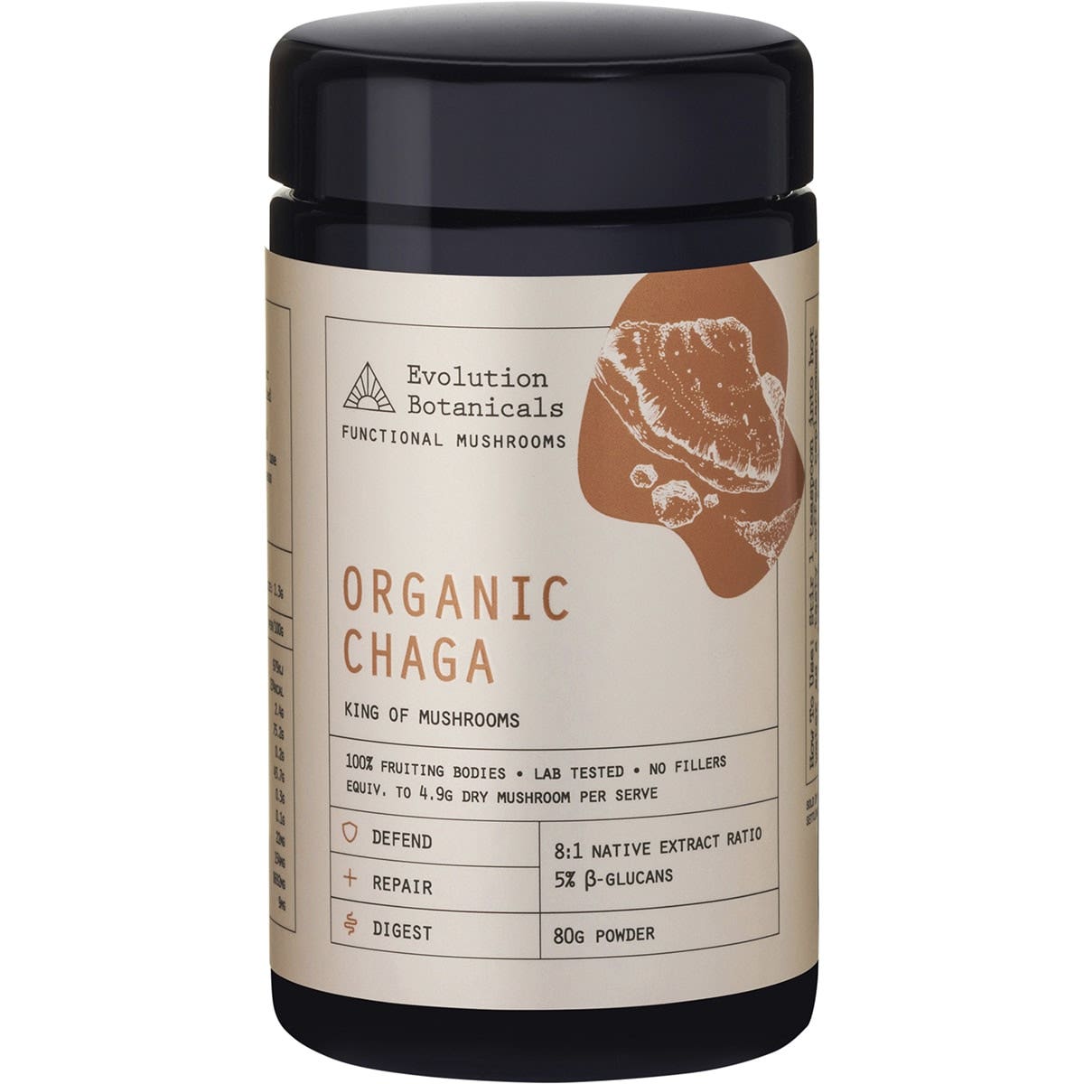 EVOLUTION BOTANICALS Organic Chaga King of Mushrooms 80g - Cutprice Online