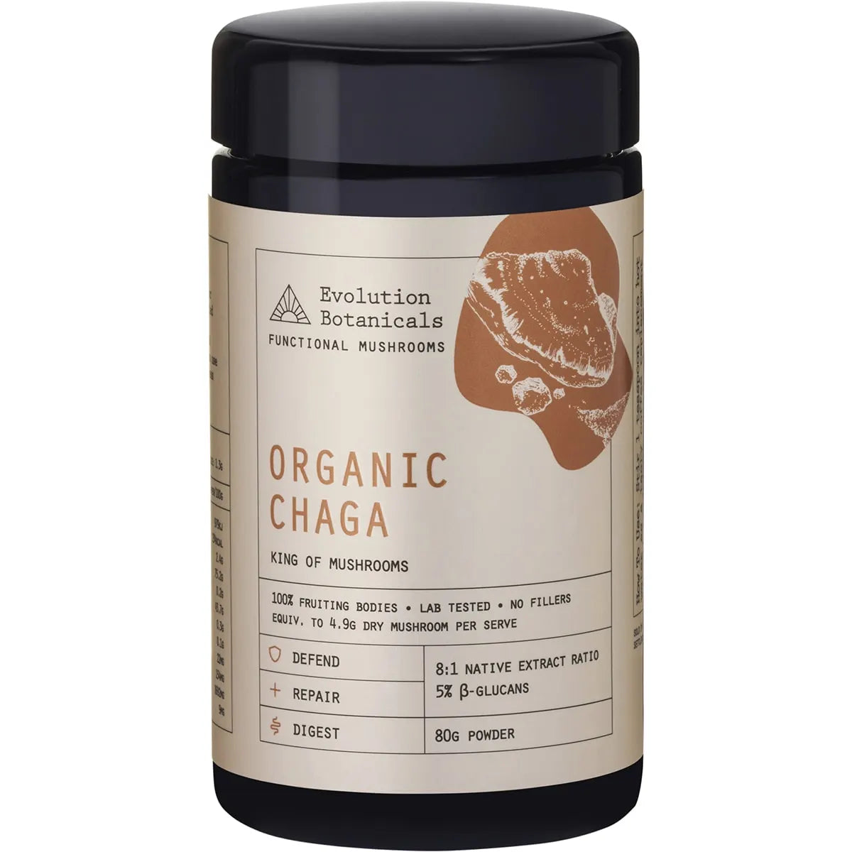EVOLUTION BOTANICALS Organic Chaga King of Mushrooms 80g - Cutprice Online