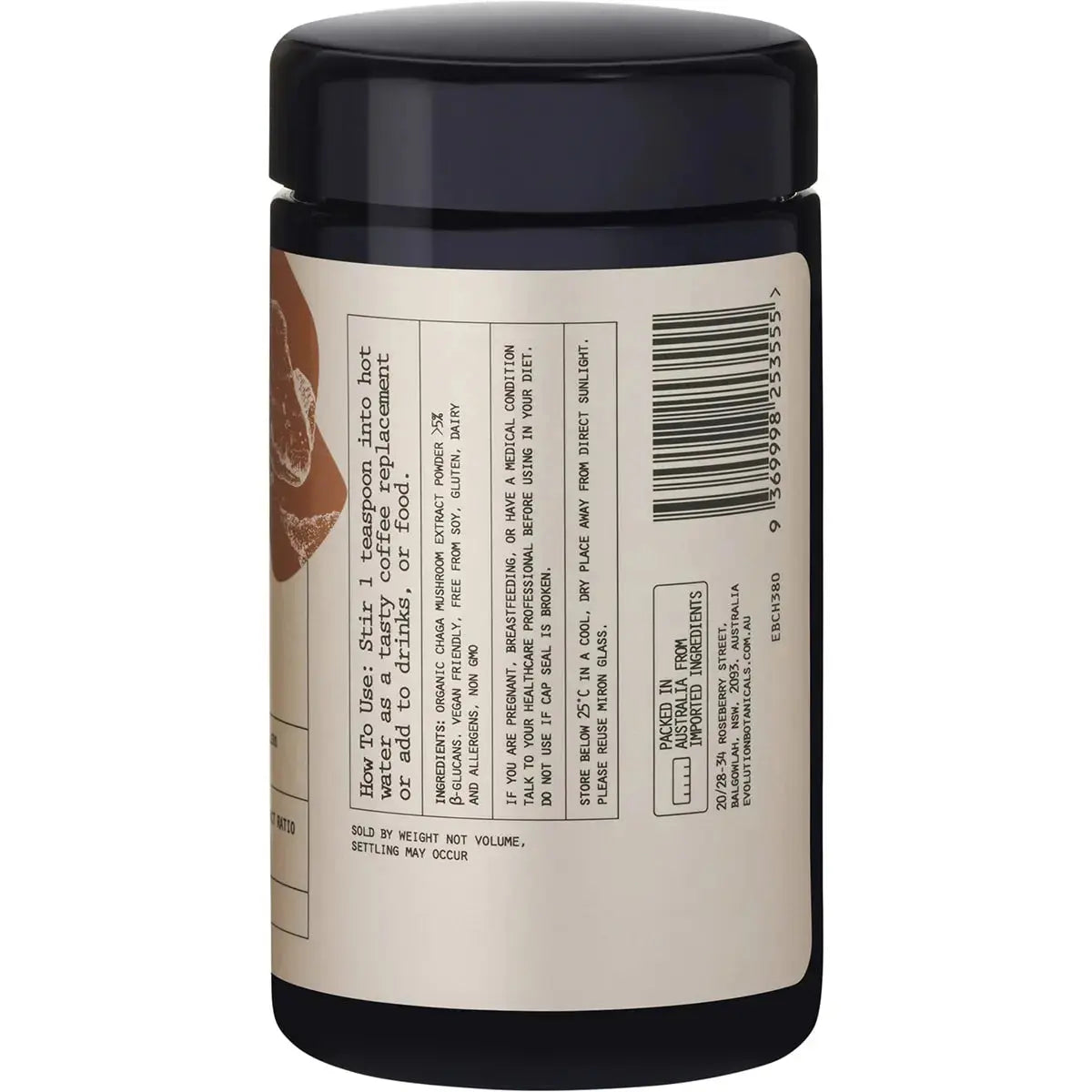 EVOLUTION BOTANICALS Organic Chaga King of Mushrooms 80g EVOLUTION BOTANICALS