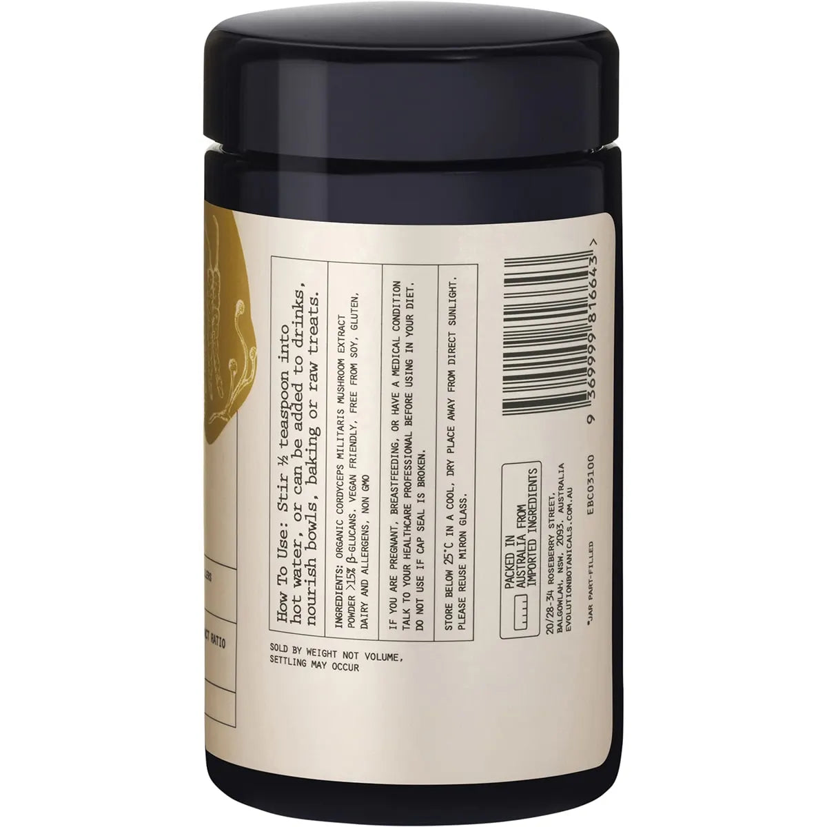 EVOLUTION BOTANICALS Organic Cordyceps Militaris Elite Performance 100g - Cutprice Online