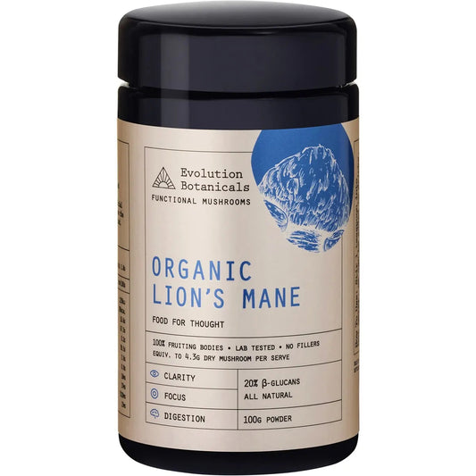 EVOLUTION BOTANICALS Organic Lion's Mane Food For Thought 100g EVOLUTION BOTANICALS