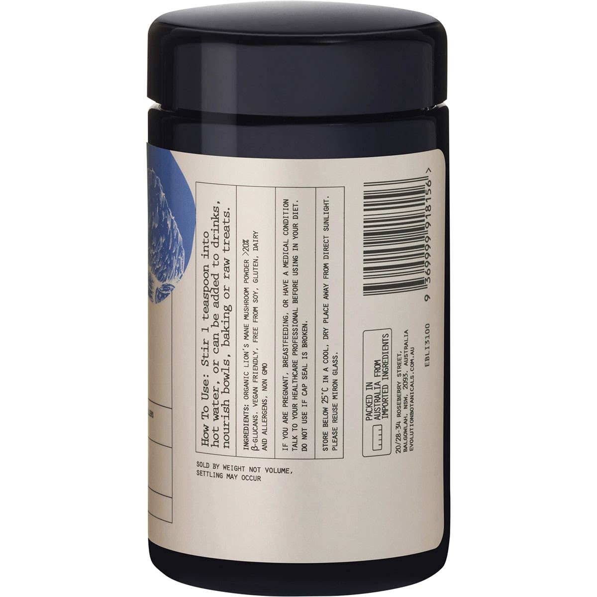 EVOLUTION BOTANICALS Organic Lion's Mane Food For Thought 100g EVOLUTION BOTANICALS