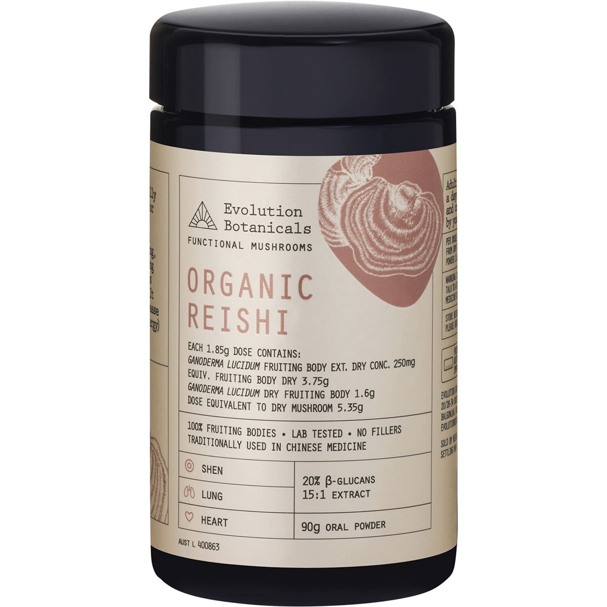 EVOLUTION BOTANICALS Reishi Extract Organic 15:1 Fuctional Mushrooms 90g - Cutprice Online