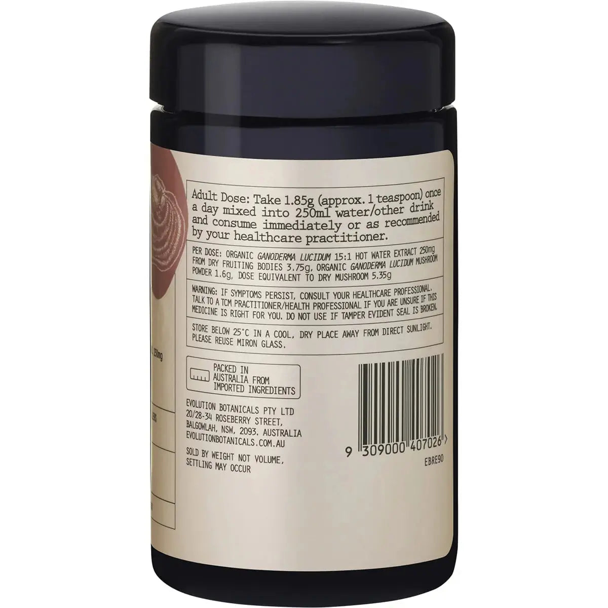 EVOLUTION BOTANICALS Reishi Extract Organic 15:1 Fuctional Mushrooms 90g EVOLUTION BOTANICALS