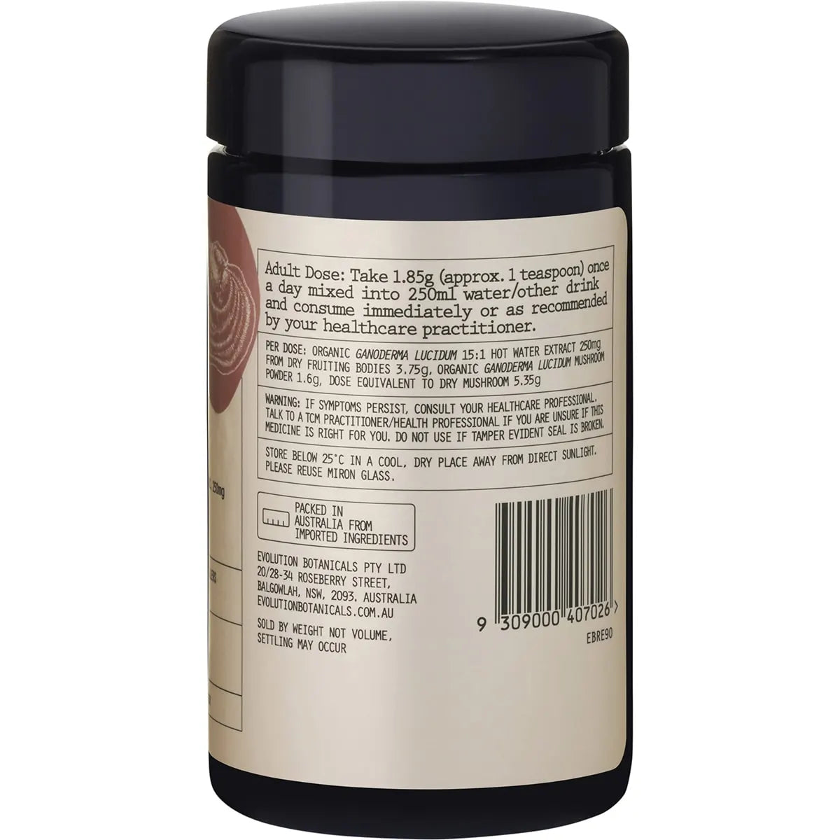 EVOLUTION BOTANICALS Reishi Extract Organic 15:1 Fuctional Mushrooms 90g - Cutprice Online
