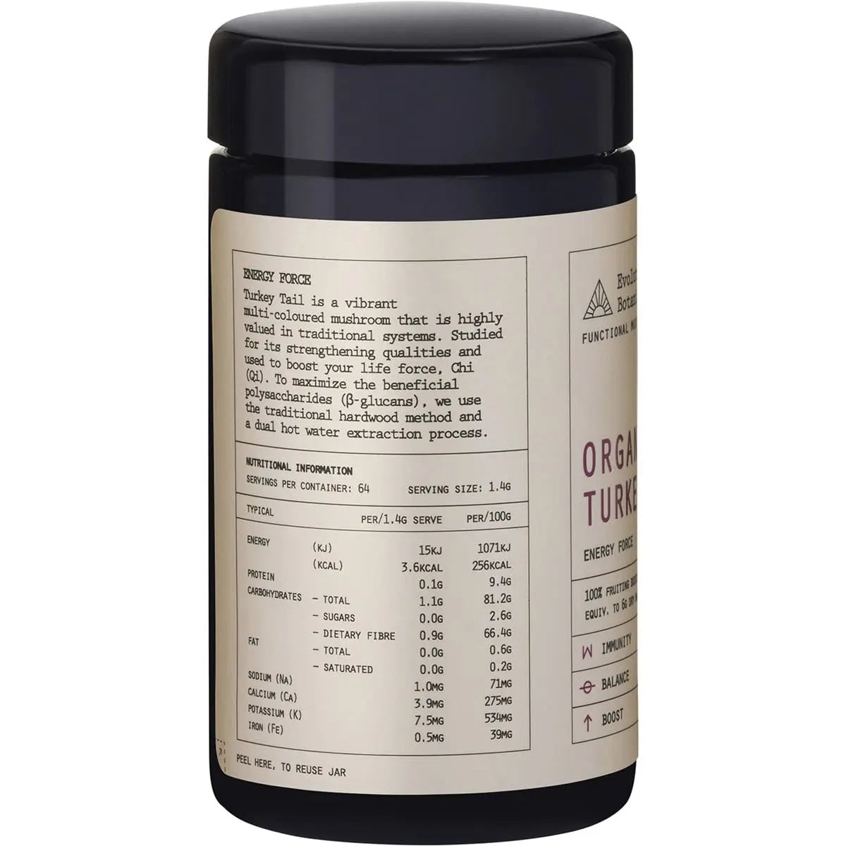 EVOLUTION BOTANICALS Organic Turkey Tail Energy Force 90g EVOLUTION BOTANICALS