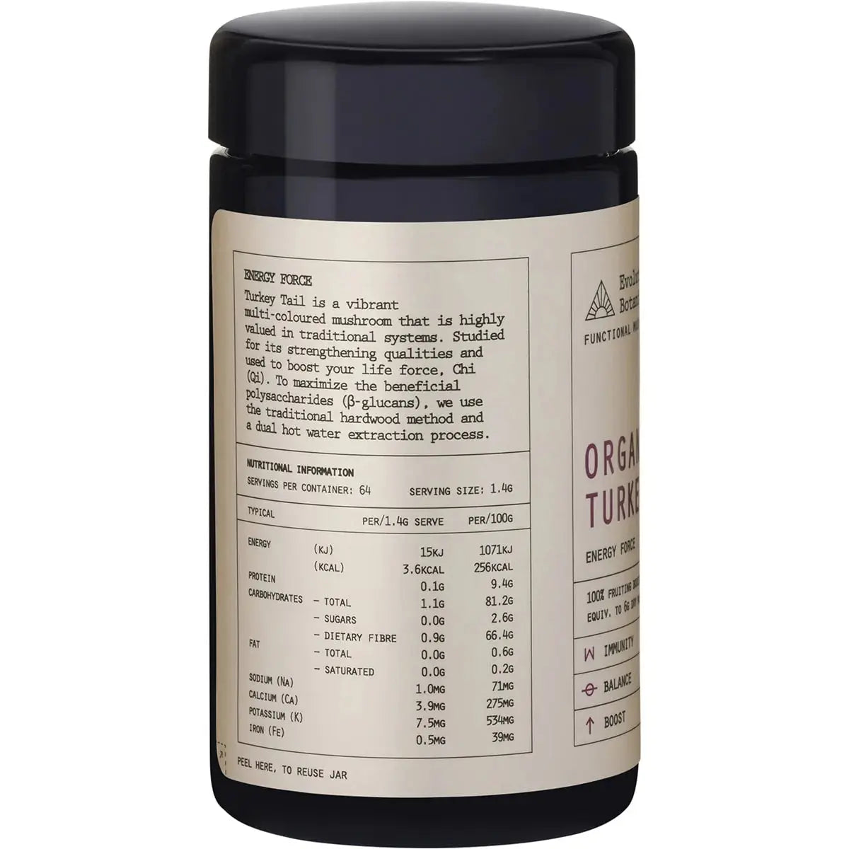 EVOLUTION BOTANICALS Organic Turkey Tail Energy Force 90g EVOLUTION BOTANICALS