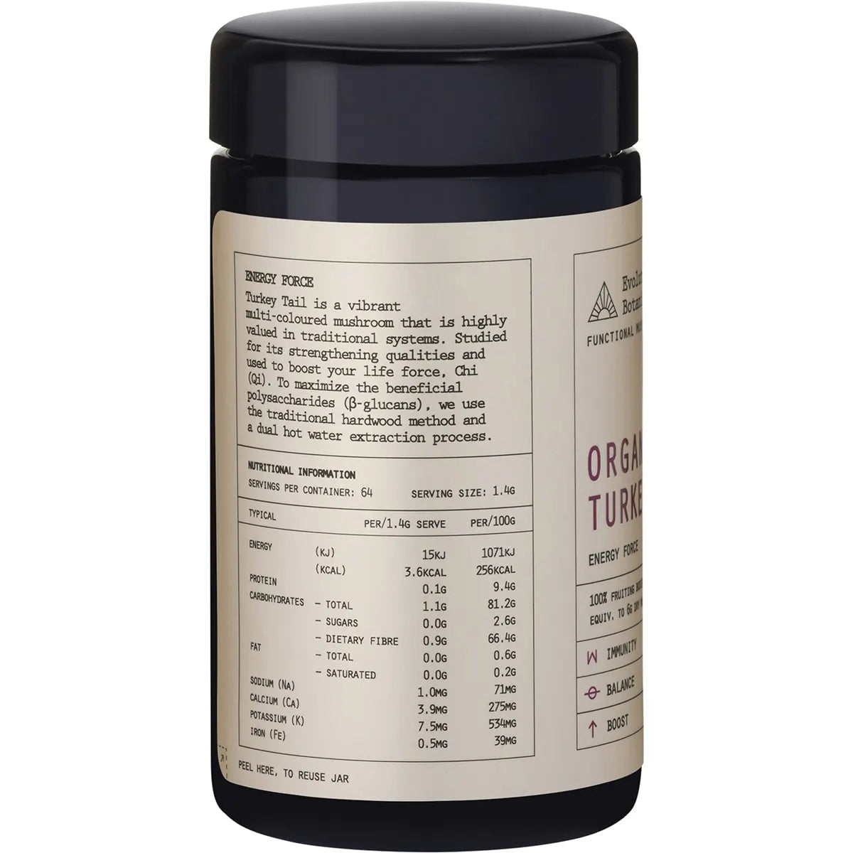 EVOLUTION BOTANICALS Organic Turkey Tail Energy Force 90g - Cutprice Online