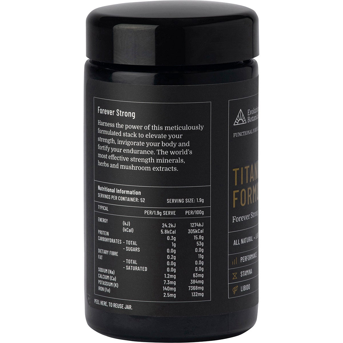EVOLUTION BOTANICALS Titanium Formula Forever Strong 100g - Cutprice Online