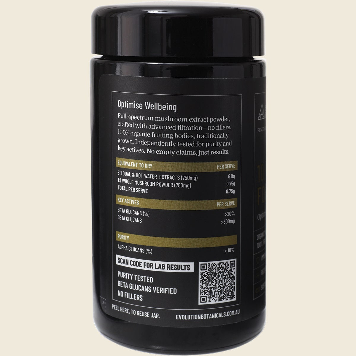 Evolution Botanicals 10 Mushroom Formula Optimise Wellbeing 90g