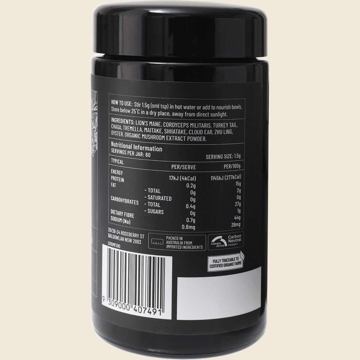 Evolution Botanicals 10 Mushroom Formula Optimise Wellbeing 90g