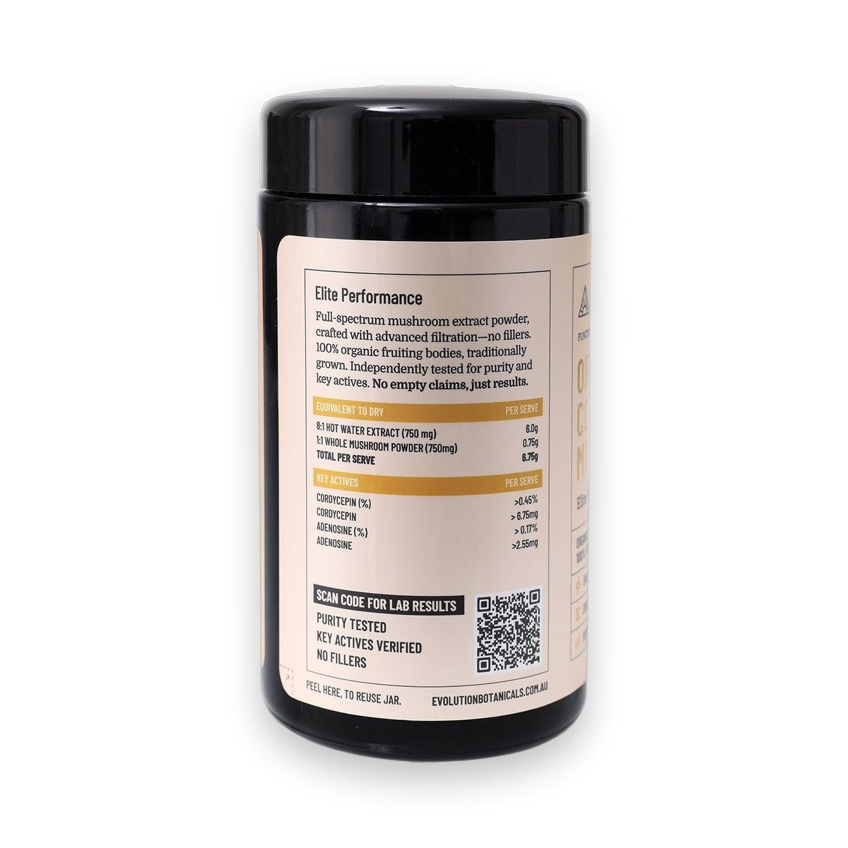 Evolution Botanicals Organic Cordyceps Militaris Elite Performance 90g