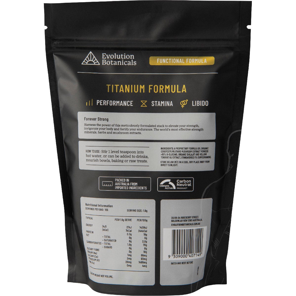 Evolution Botanicals Titanium Formula Forever Strong 200g - Cutprice Online