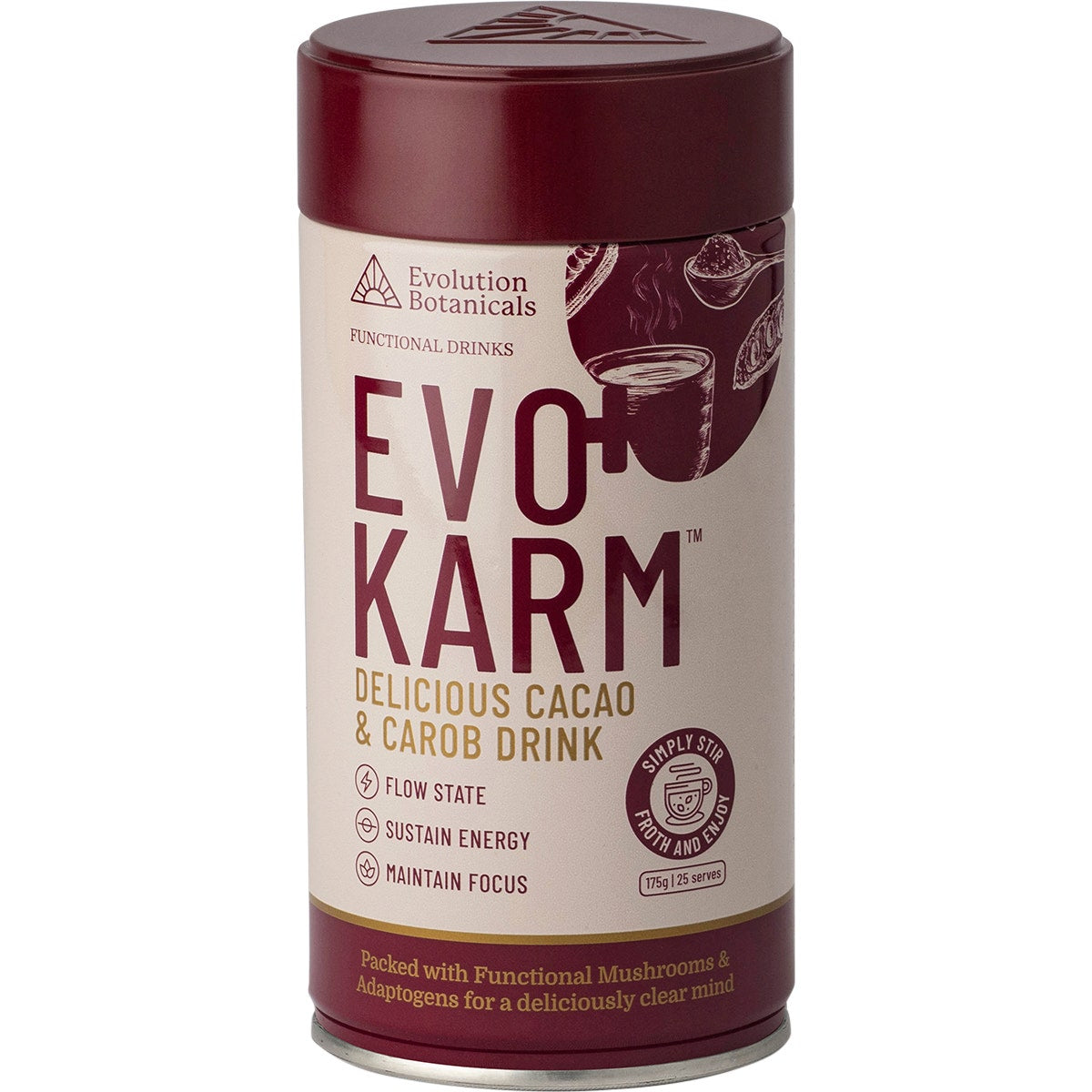 Evolution Botanicals EVO+ Karm Cacao & Carob Drink 175g - Cutprice Online