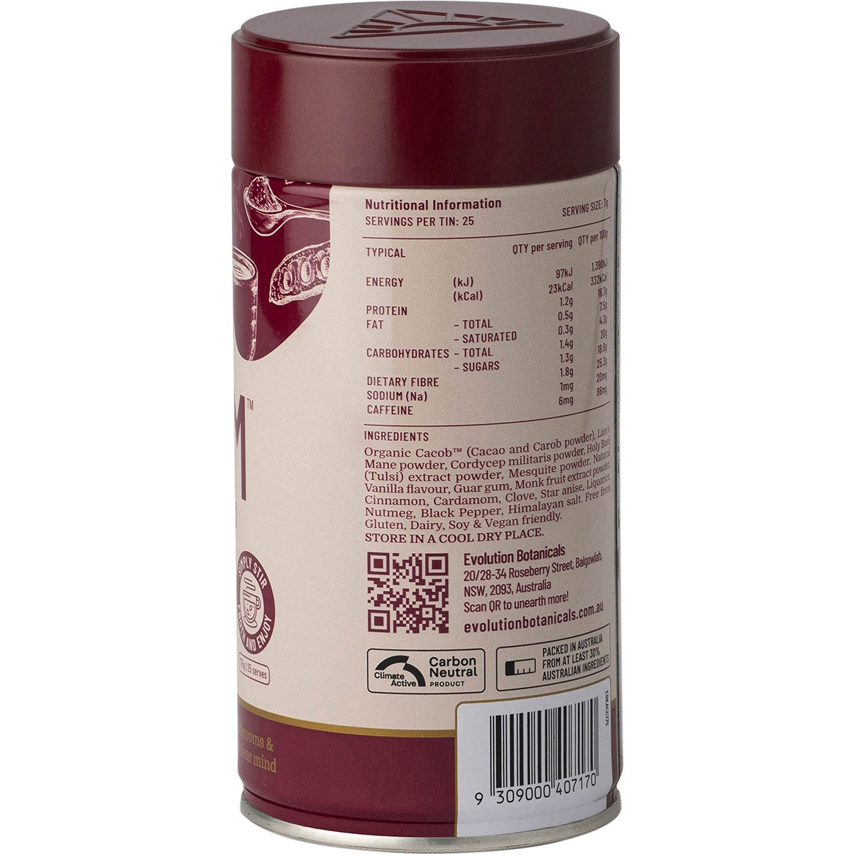 Evolution Botanicals EVO+ Karm Cacao & Carob Drink 175g - Cutprice Online
