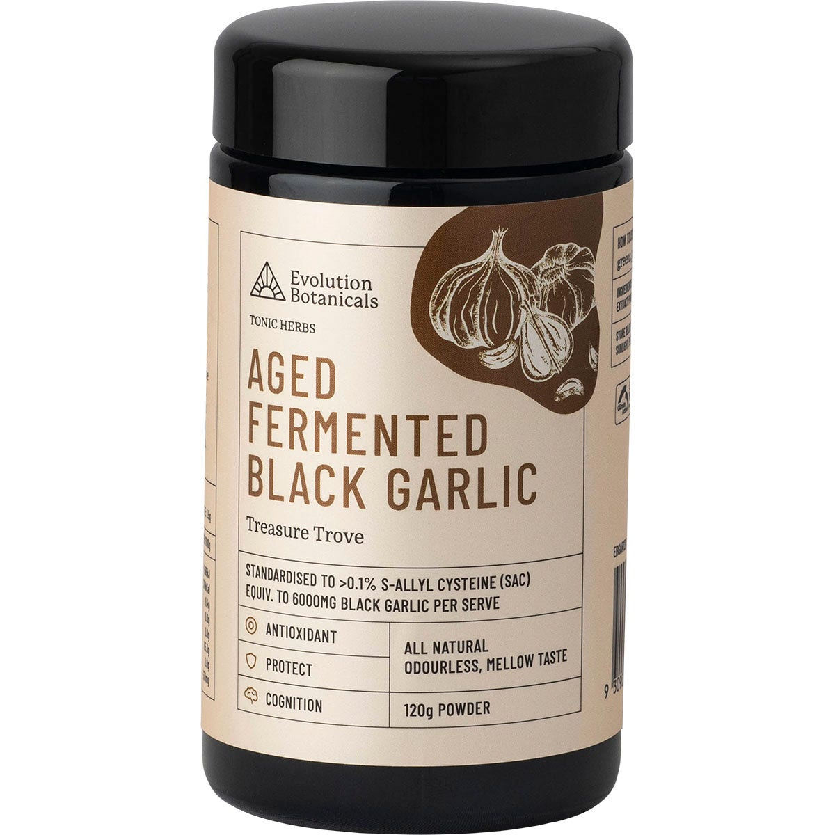 Evolution Botanicals Aged Fermented Black Garlic Powder 120g - Cutprice Online