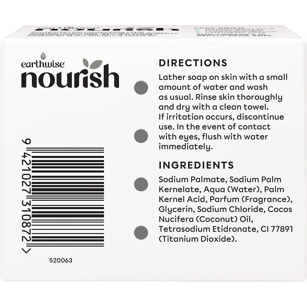 EARTHWISE NOURISH Natural Soap Bar Coconut & Gardenia 3x90g EARTHWISE
