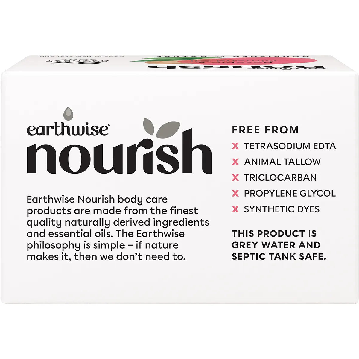 EARTHWISE NOURISH Natural Soap Bar Rosehip & Almond Oil 3x90g EARTHWISE