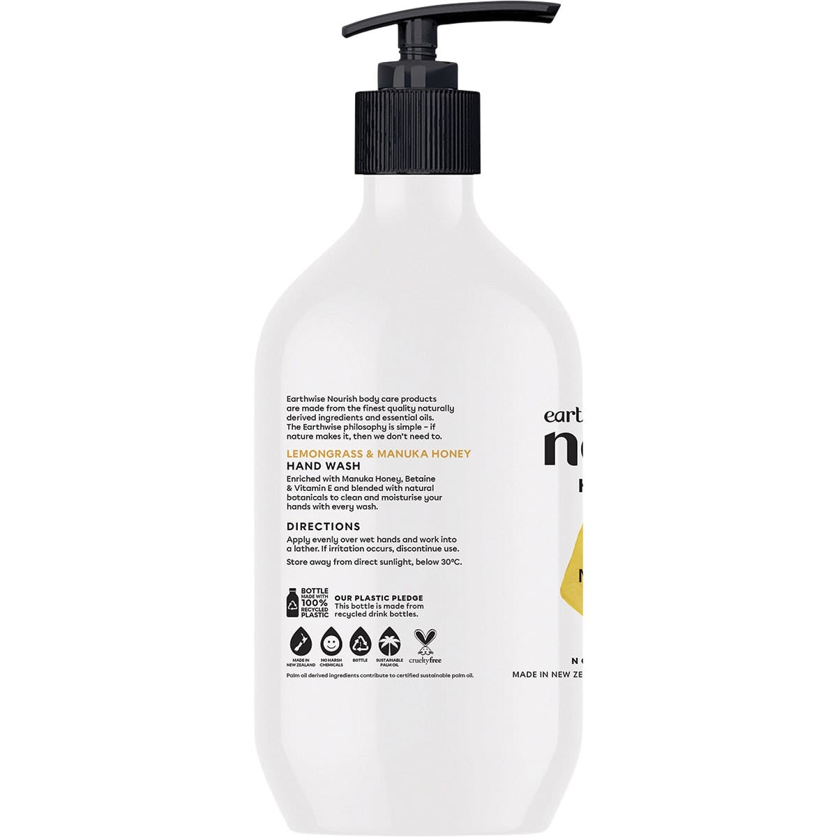 Earthwise Nourish Hand Wash Lemongrass & Manuka Honey 450ml EARTHWISE