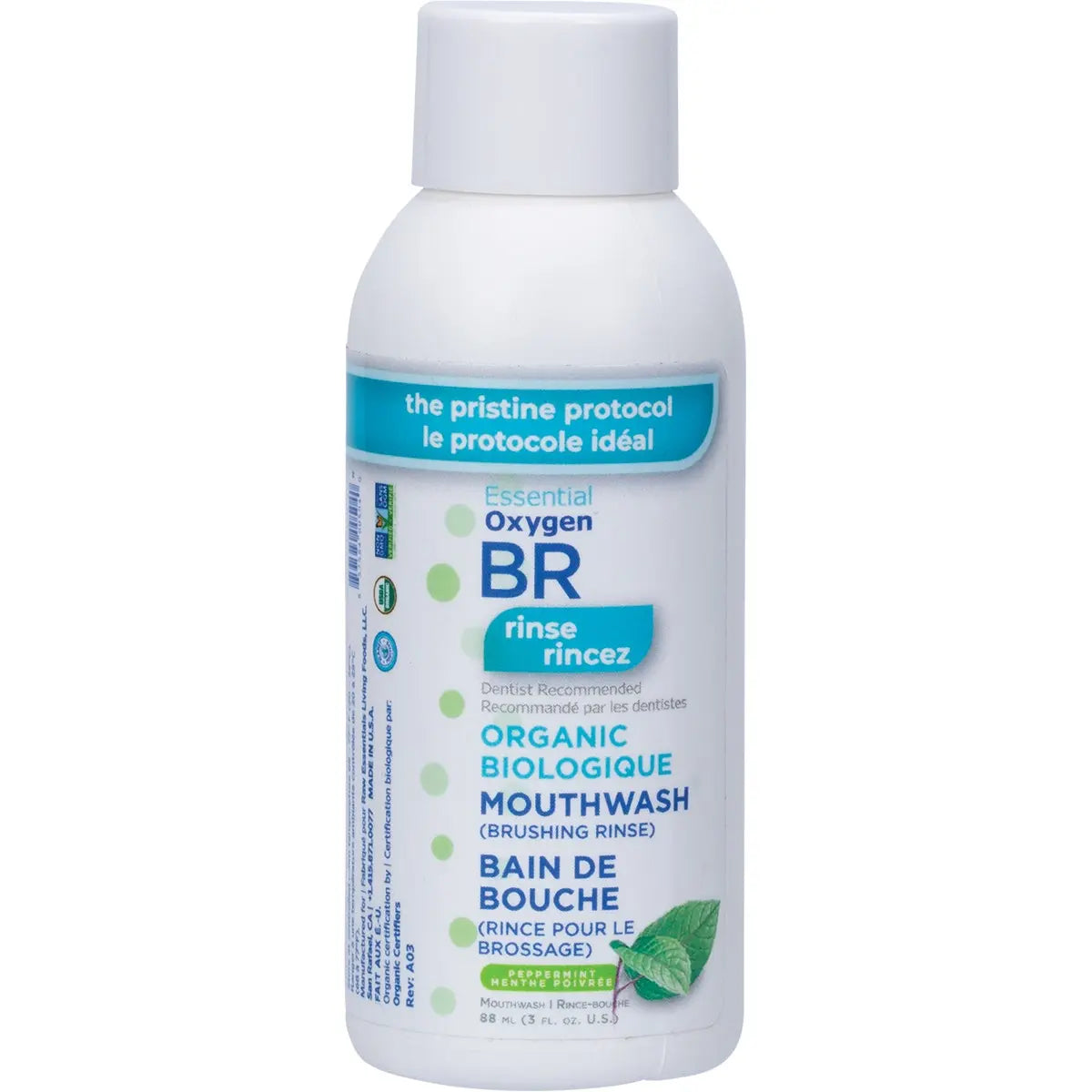 ESSENTIAL OXYGEN Toothpaste/Mouthwash Brushing Rinse - Peppermint 88ml ESSENTIAL OXYGEN