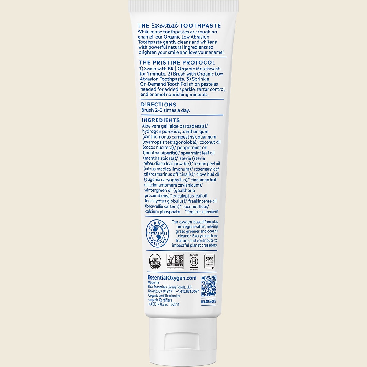 Essential Oxygen Toothpaste Peppermint 113g