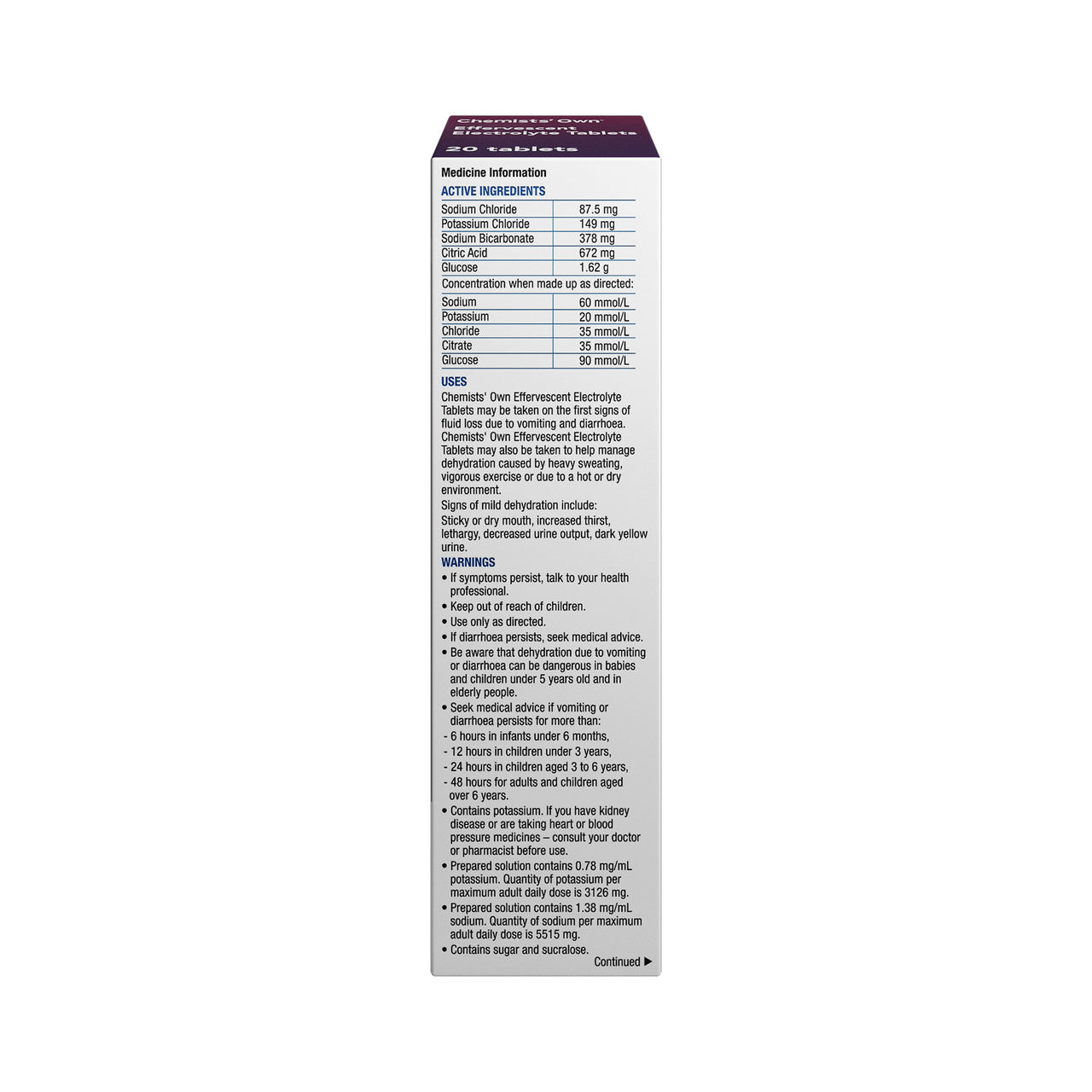 Chemists' Own Effervescent Electrolyte Apple Blackcurrant 20 Tablets - Cutprice Online