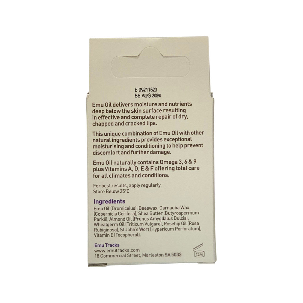Emu Tracks Emu Oil Lip Balm Unflavoured 4.5g - Cutprice Online