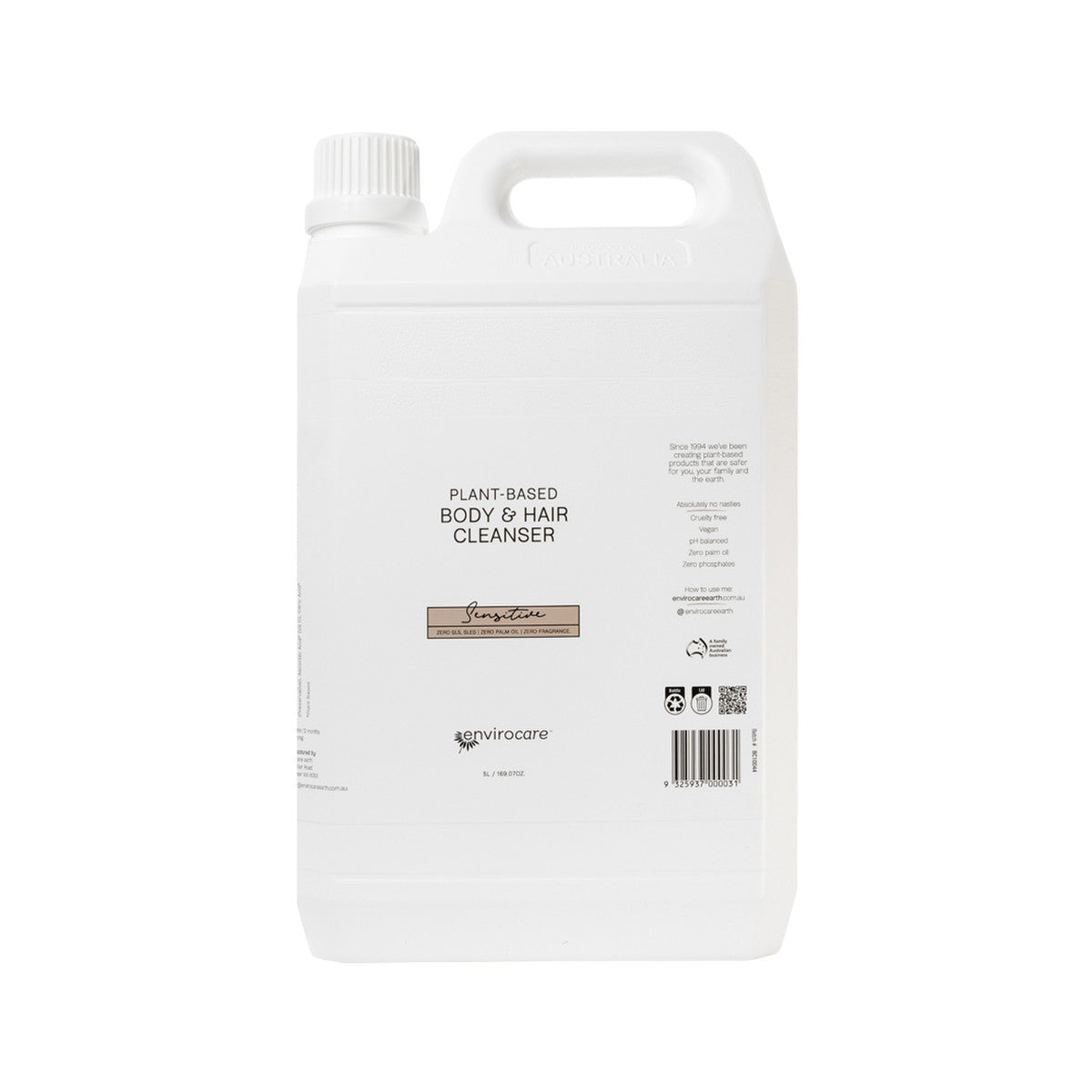 EnviroCare Plant-Based Body & Hair Cleanser Sensitive 5L - Cutprice Online