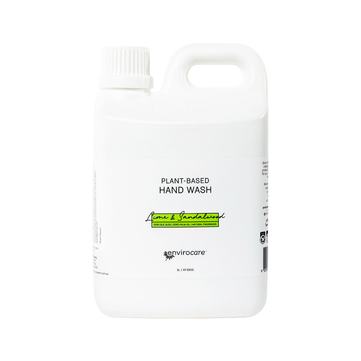 EnviroCare Plant-Based Hand Wash Lime Sandalwood 2L - Cutprice Online
