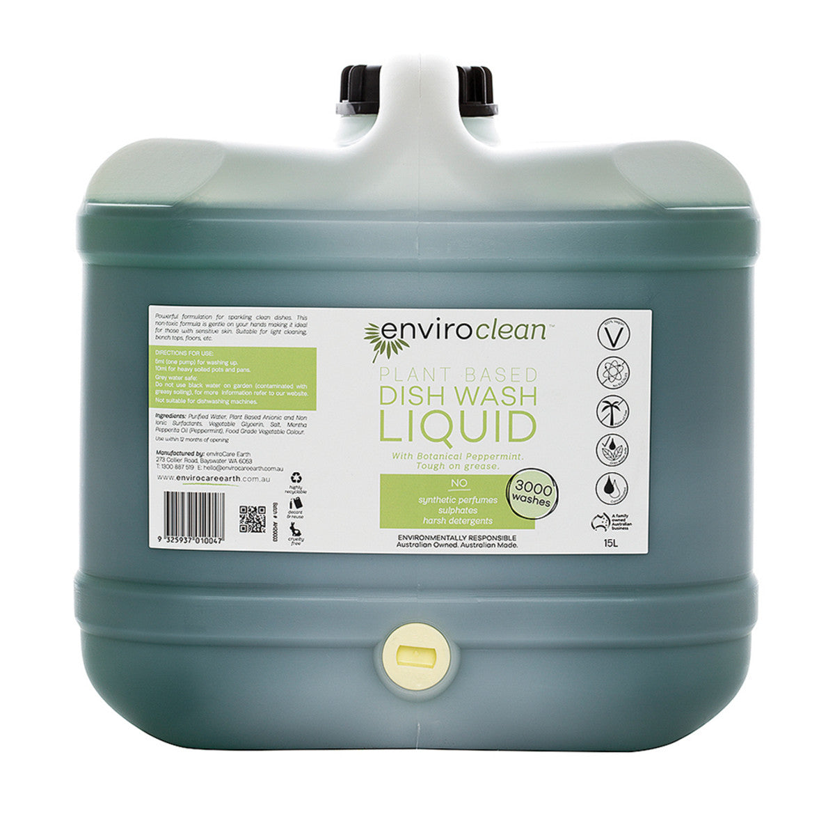 EnviroClean Plant Based Dish Wash Liquid (botanical peppermint) Liquid 15L - Cutprice Online