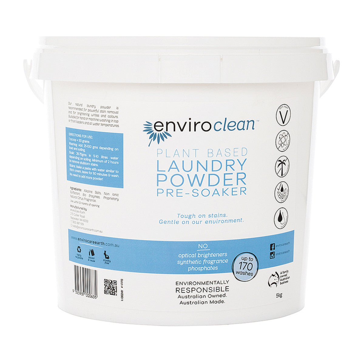 EnviroClean Plant Based Laundry Powder Pre-Soaker 5kg - Cutprice Online