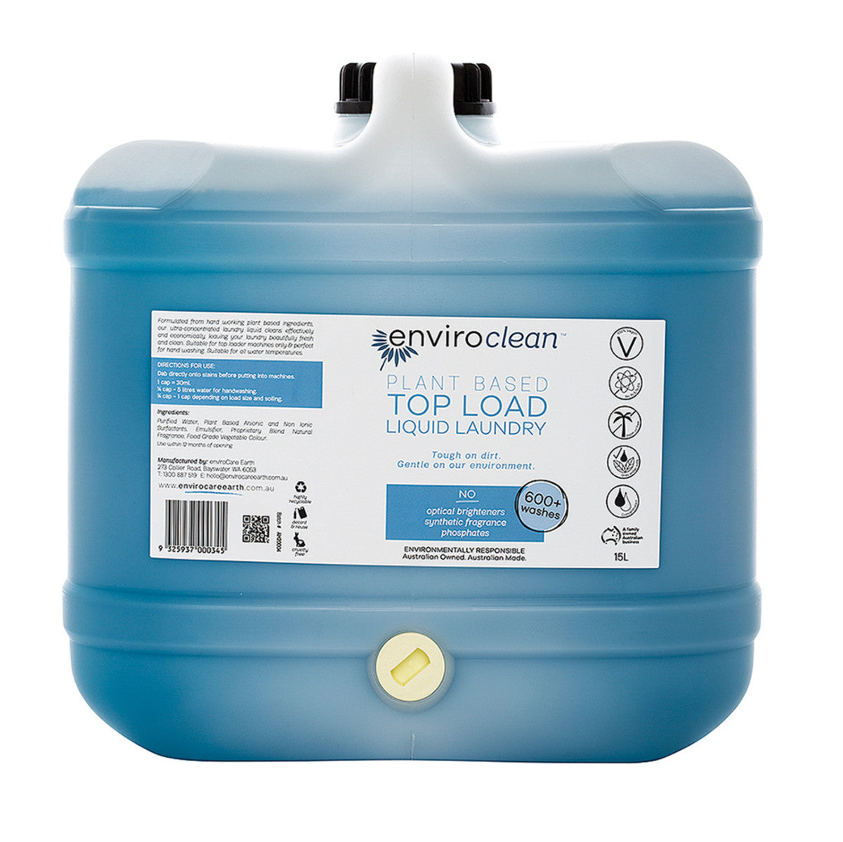 EnviroClean Plant Based Liquid Laundry Top Load 15L - Cutprice Online