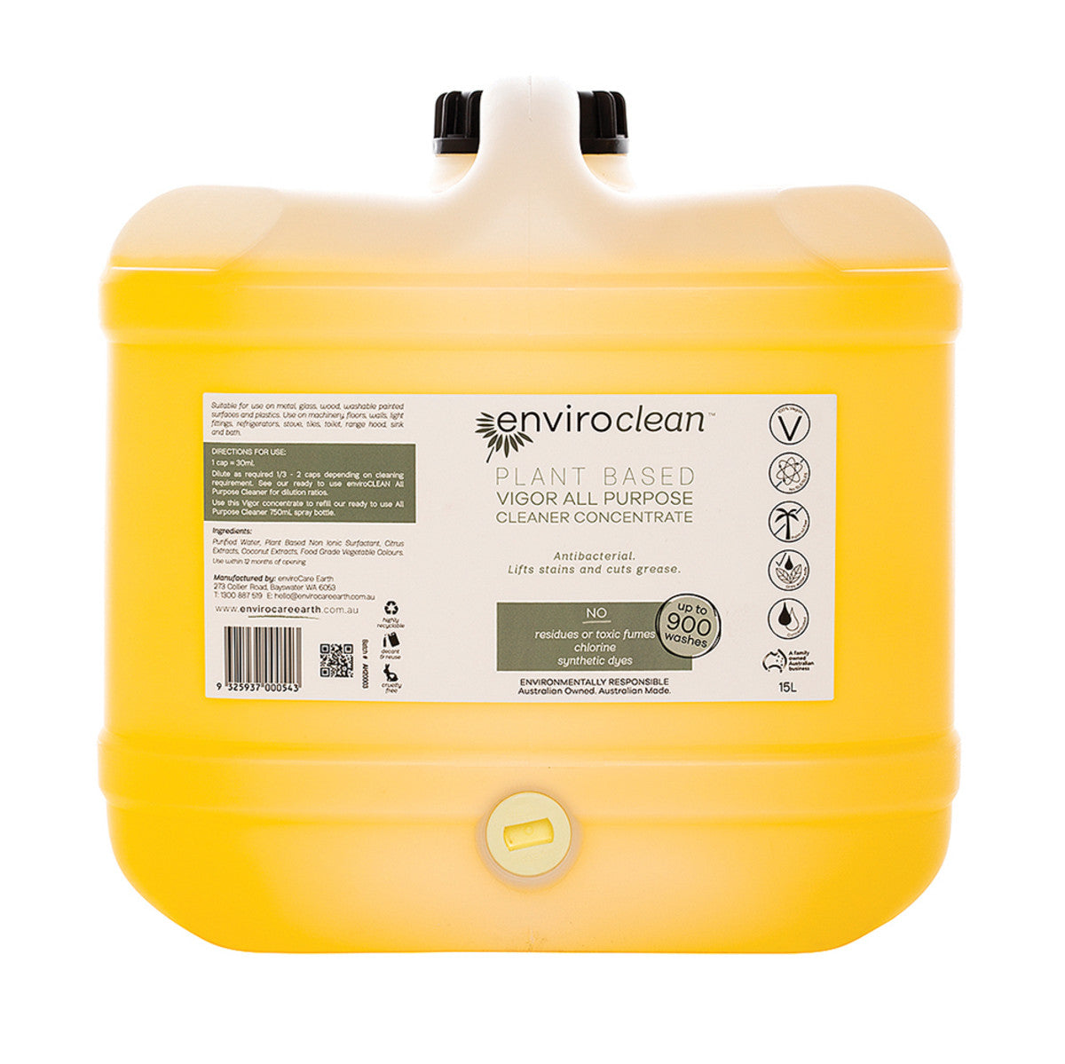 EnviroClean Plant Based Vigor All Purpose Cleaner Concentrate 15L - Cutprice Online