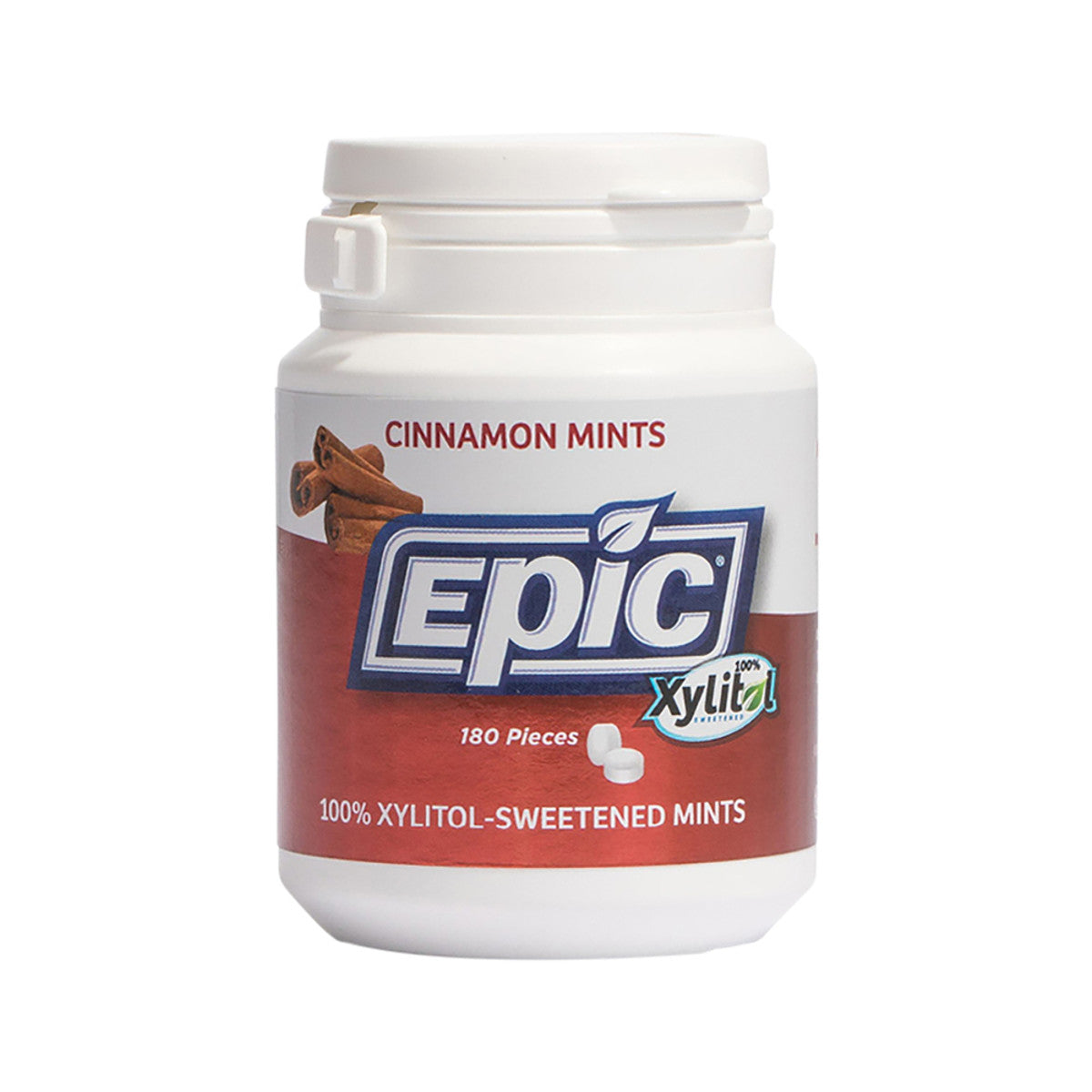 Epic Xylitol (Sugar-Free) Mints Cinnamon 180 Piece Tub - Cutprice Online