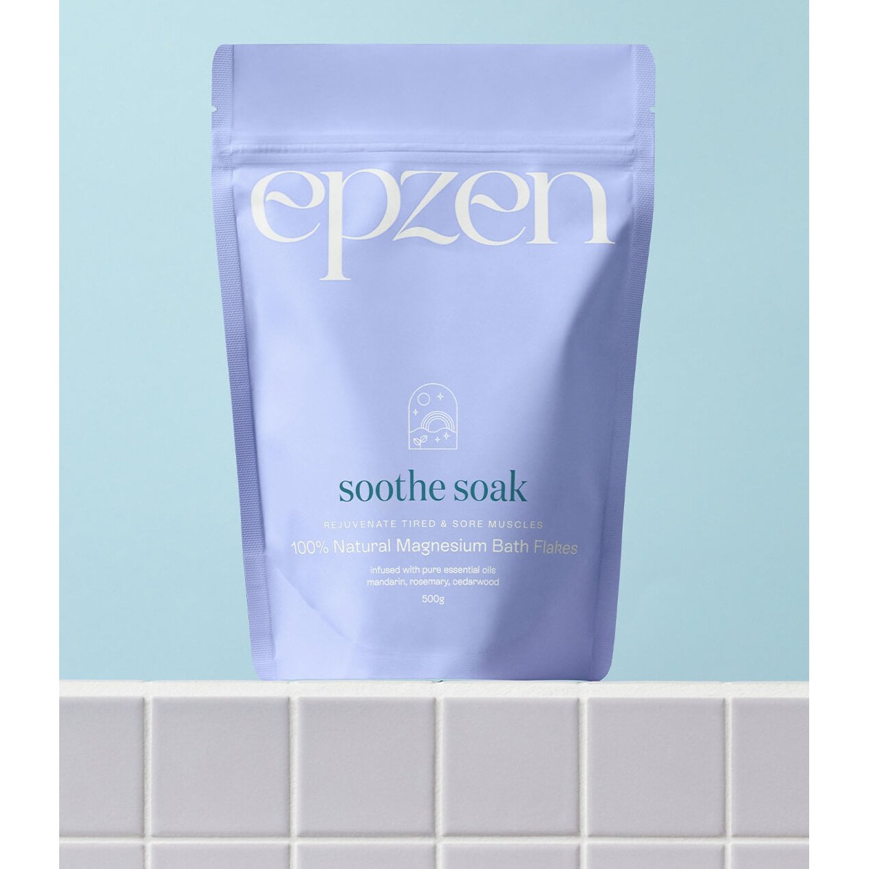 Epzen Magnesium Bath Flakes Soothe Soak 500g EPZEN