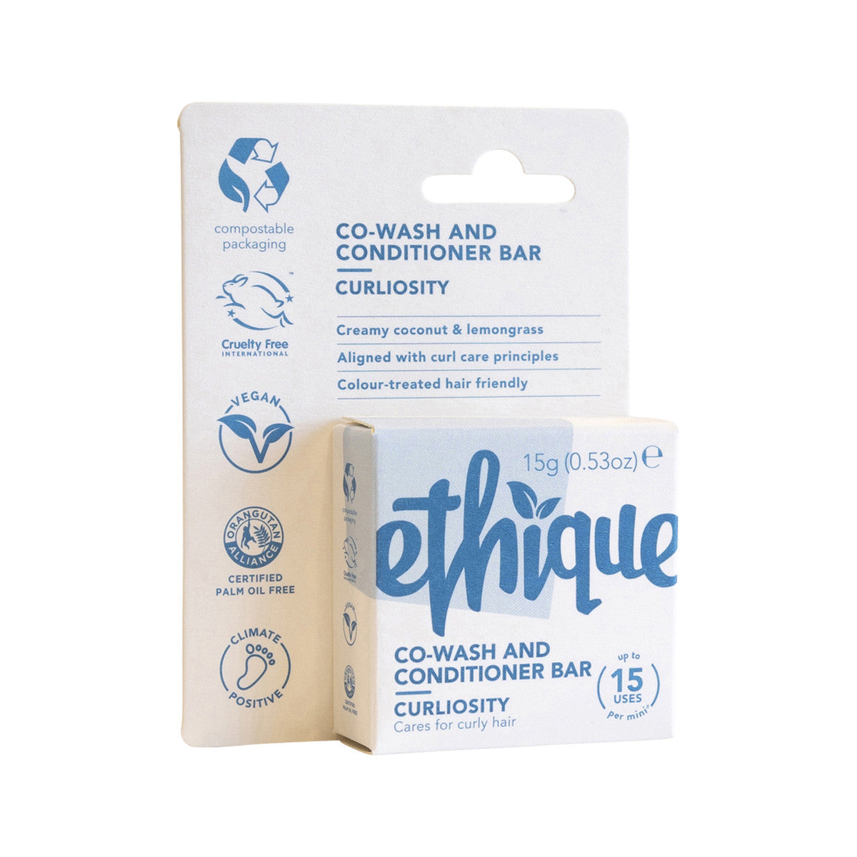 Ethique Bar Co-Wash and Conditioner Curliosity (Cares For Curly Hair) 15g - Cutprice Online