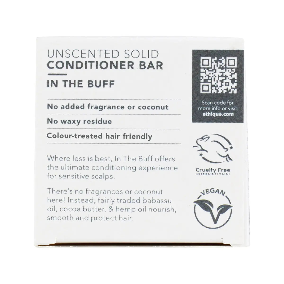 ETHIQUE Solid Conditioner Bar In The Buff - Unscented 60g ETHIQUE