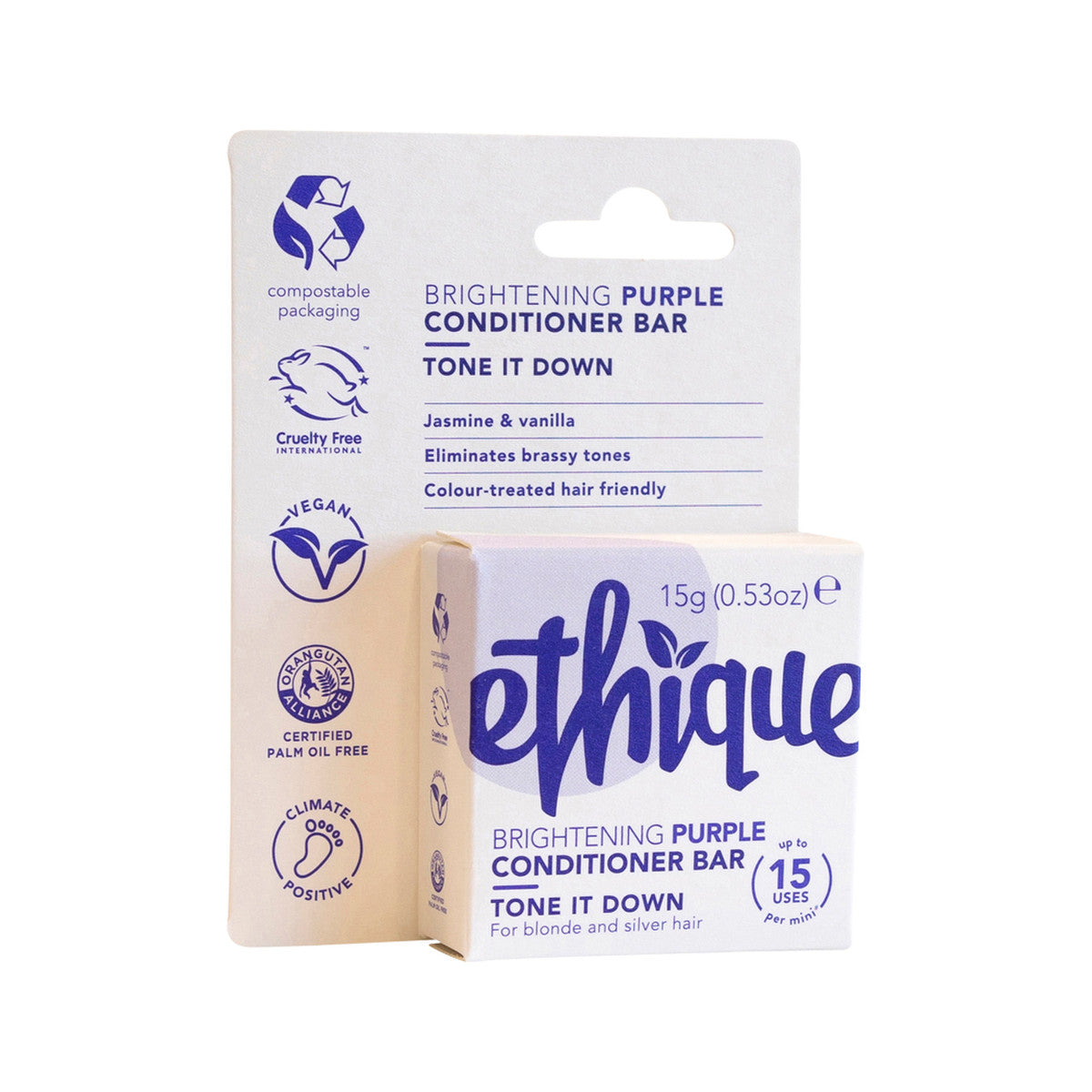 Ethique Bar Conditioner Brightening Purple Tone It Down (For Blonde and Silver Hair) 15g - Cutprice Online