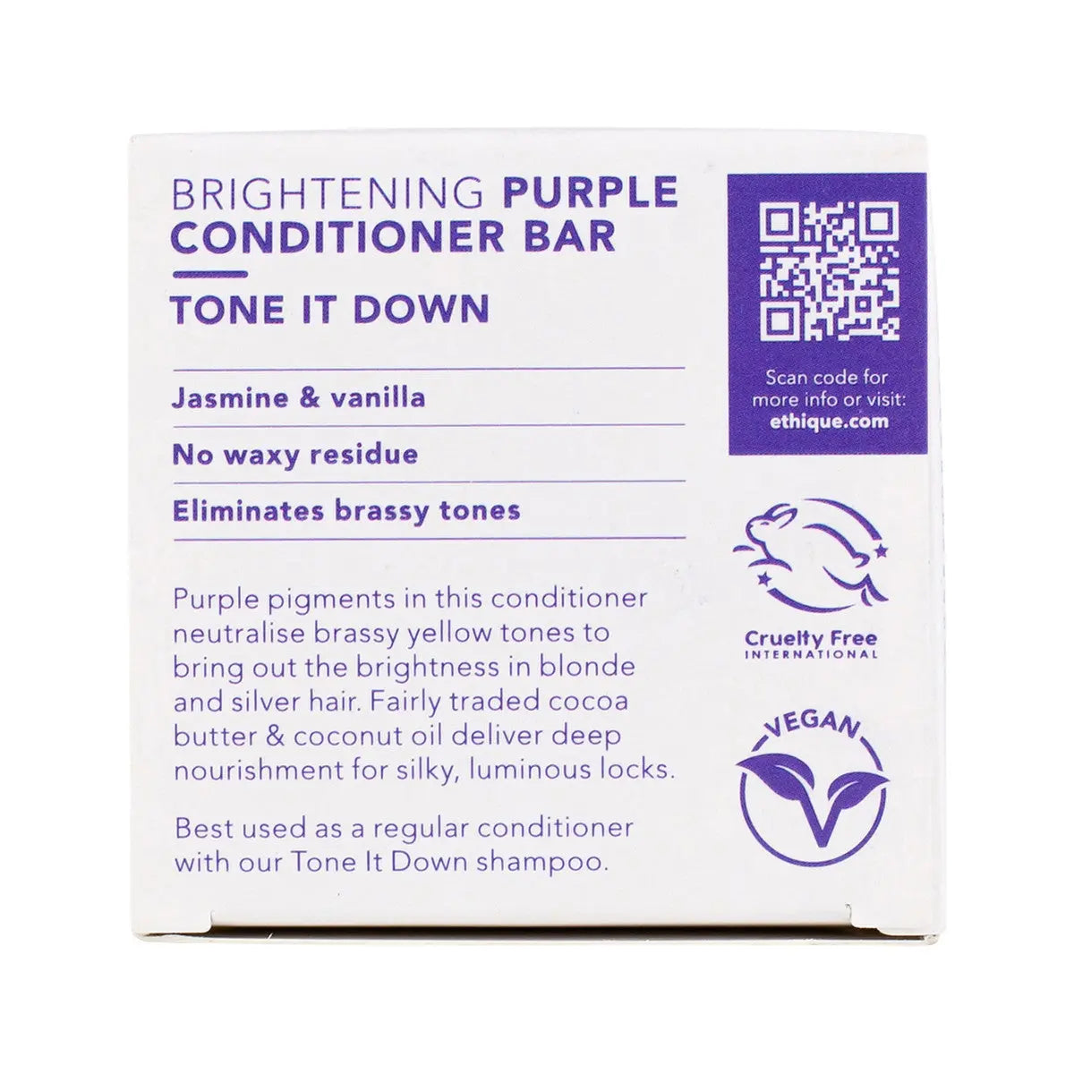 ETHIQUE Solid Conditioner Bar Tone It Down - Purple 60g ETHIQUE