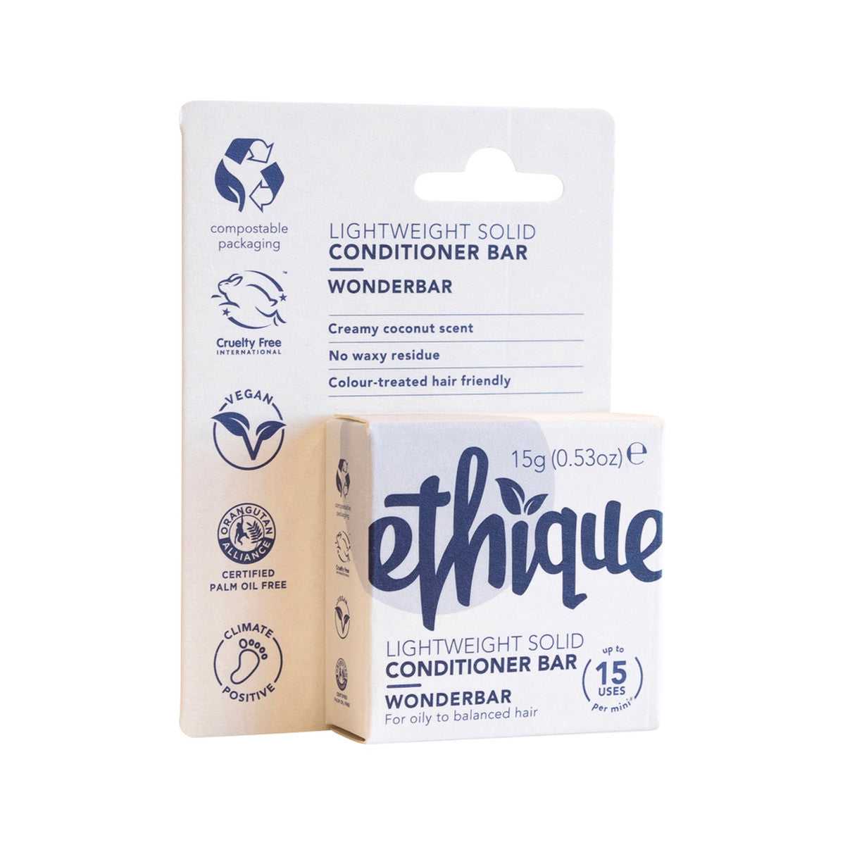 Ethique Bar Conditioner Lightweight Solid Wonderbar (For Oily To Balanced Hair) 15g - Cutprice Online