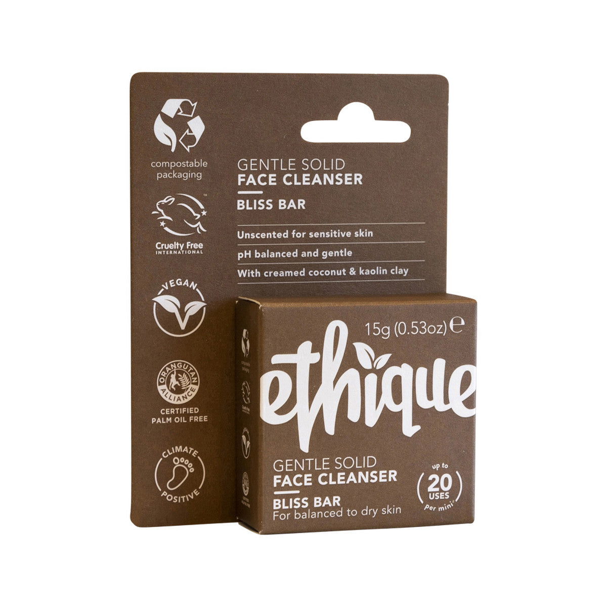 Ethique Bar Face Cleanser Gentle Solid Bliss Bar (For Balanced To Dry Skin) 15g - Cutprice Online