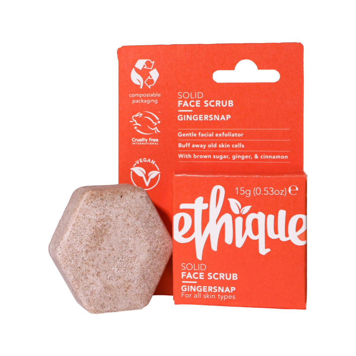 Ethique Bar Face Scrub Solid Gingersnap (For All Skin Types) 15g - Cutprice Online