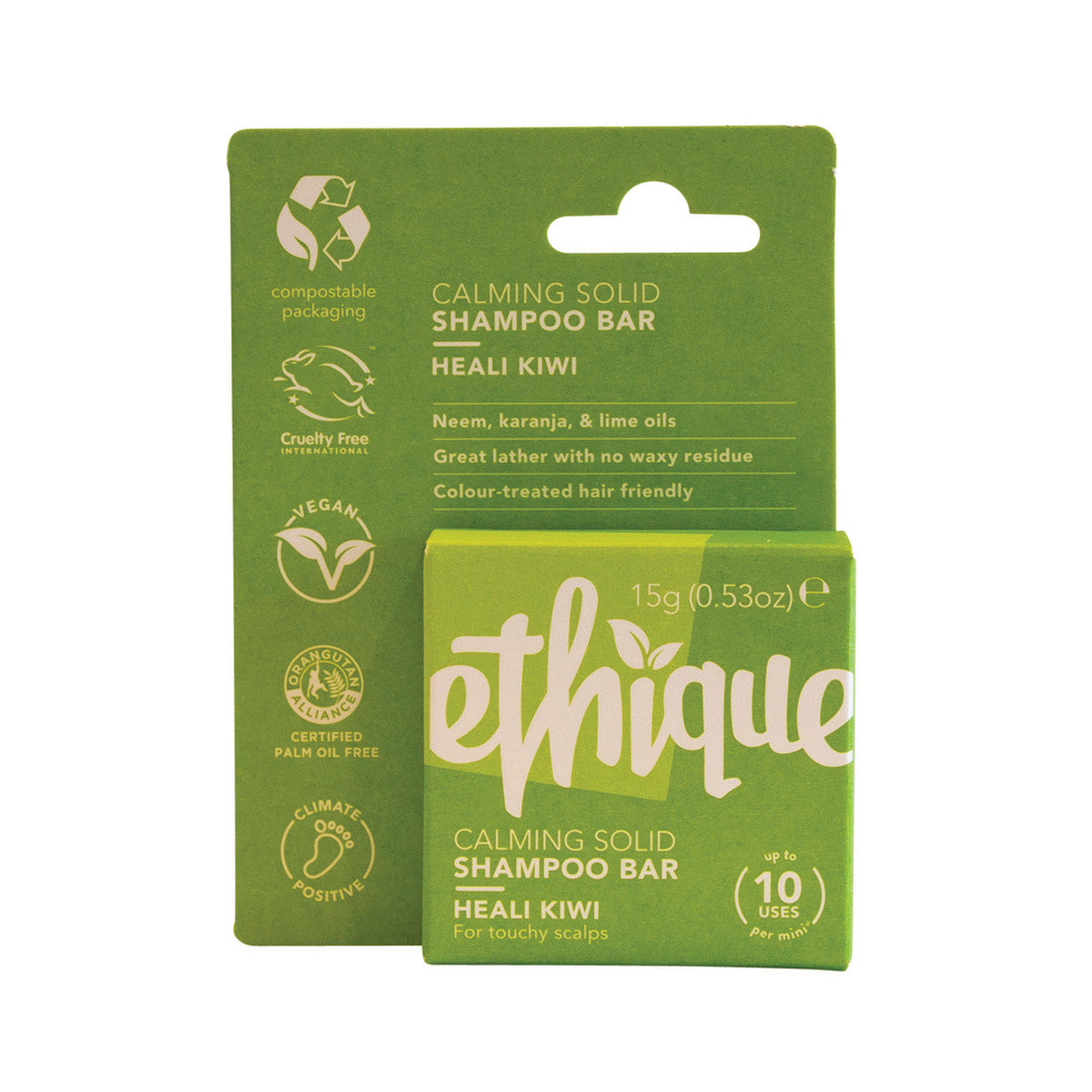 Ethique Bar Shampoo Calming Solid Heali Kiwi (For Touchy Scalps) 15g - Cutprice Online