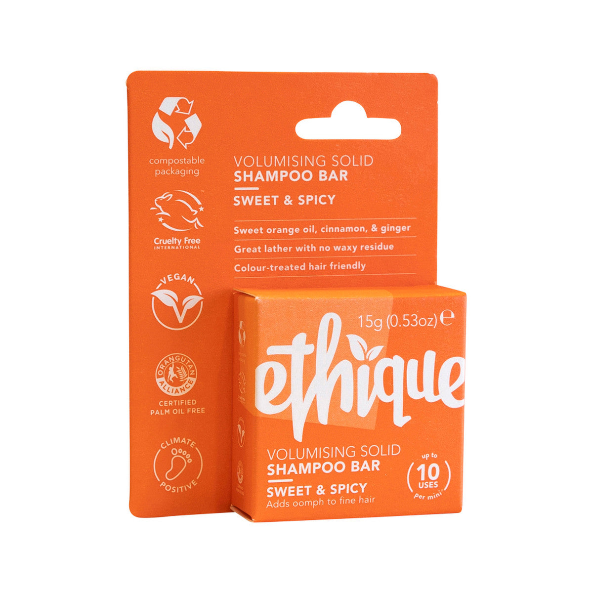 Ethique Bar Shampoo Volumising Solid Sweet & Spicy (Adds Oomph To Fine Hair) 15g - Cutprice Online