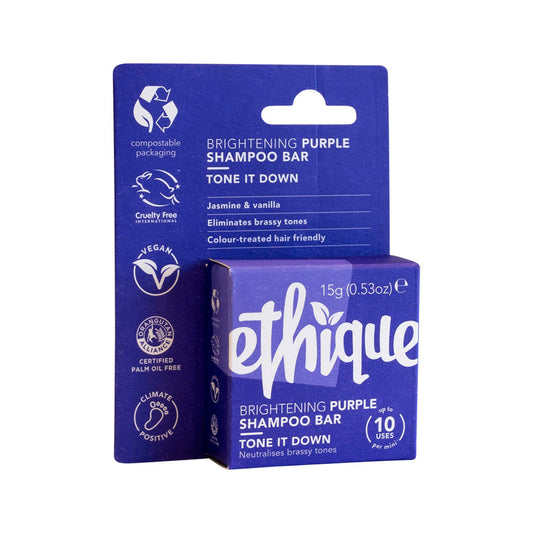 Ethique Bar Shampoo Brightening Purple Tone It Down (Neutralises Brassy Tones) 15g - Cutprice Online