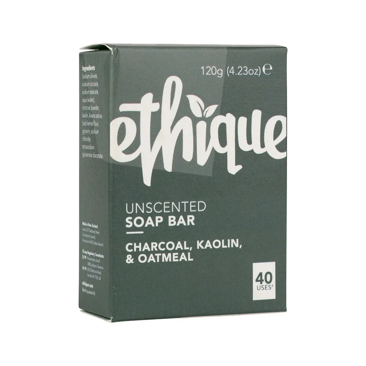 ETHIQUE Solid Bodywash Bar Charcoal, Kaolin & Oatmeal 120g ETHIQUE