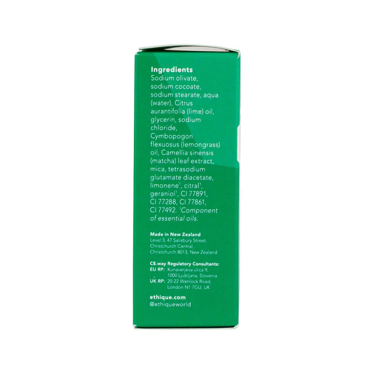 ETHIQUE Solid Bodywash Bar Matcha, Lime & Lemongrass 120g ETHIQUE