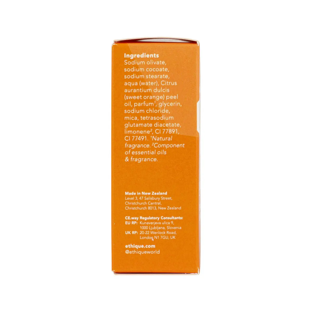 ETHIQUE Solid Bodywash Bar Sweet Orange & Vanilla 120g ETHIQUE